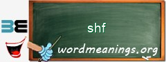 WordMeaning blackboard for shf